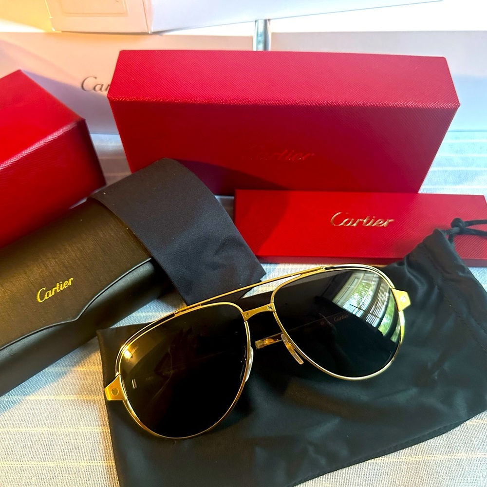 Cartier Aviator Sunglasses Gold